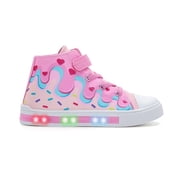 Girls Pink Sneakers Light Up Flashing Shoes Toddler Easy Fasten High Top Canvas Sneaker Little Kid Size 11 deal from Walmart