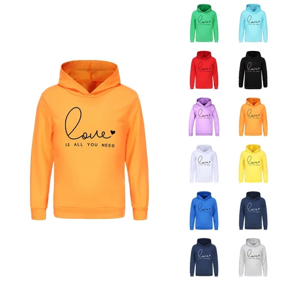 Kids Toddler Letter Print Hoodie Sweatshirt Long Sleeve Pullover Crewneck Warm Top for Boys Girls