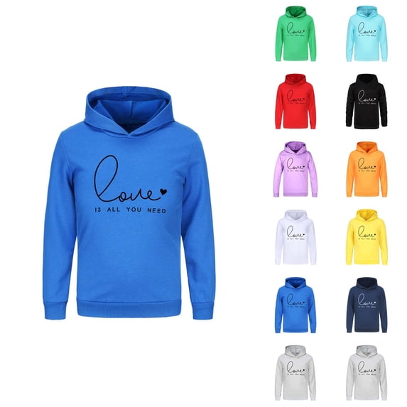 Kids Toddler Letter Print Hoodie Sweatshirt Long Sleeve Pullover Crewneck Warm Top for Boys Girls