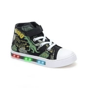 FUNCOO PLUS Toddler Boys Light Up Sneakers Boys High Top Canvas Shoes, Dinosaur, Size 12
