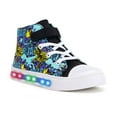 thumbnail image 1 of FUNCOO PLUS Toddler Boys Light Up Sneakers Kids High Top Canvas Shoes, Purple Dinosaur, Size 10, 1 of 6