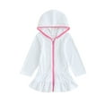 Kids Toddler Little Girl Swim Cover Up Towel Terry Swimsuit Wraps Zip