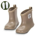 thumbnail image 1 of EONROACOO Anti-Slip Kids Toddler Rain Boots for Girls Boys, Rubber Rainboots, Khaki(Size 10), 1 of 10