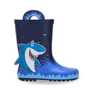 EUXTERPA Toddler Rain Boots for Boys Waterproof Kids Shark Rubber Boots with Easy On Handles Toddler Size 8