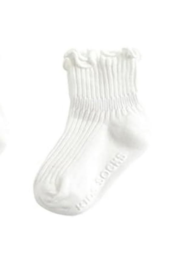 Kids Toddler Ruffle Socks with Grips for Baby Girls (6 Pairs), Anti Non Skid Socks for 6 Months to 7 Years