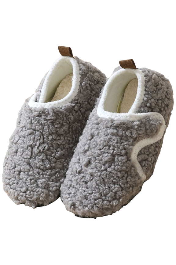 Kids Toddler Slippers Boys Girls Indoor Fuzzy House Shoes Winter Casual Slip on Barefoot Walking Shoes Lightweight Sneakers Grey 13 Little Kid