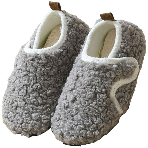 Kids Toddler Slippers Boys Girls Indoor Fuzzy House Shoes Winter Casual Slip on Barefoot Walking Shoes Lightweight Sneakers Grey 6 Toddler