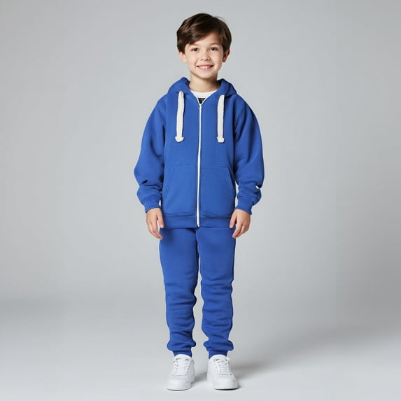 Kids Toddler Sweatsuit 2 Piece Long Sleeve Full Zip Up Sky Blue Hoodie and Jogger Pants Winter Clothes Toddler 6-7 Years Boys Clothes Boys Girls Fashion