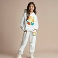 thumbnail image 1 of Kids Toddler Sweatsuit 2 Piece Long Sleeve Printed Basic Hoodie Sweatpants Set Fall Winter Clothes Size 12-13 Years Boys Clothes Boys Girls Fashion, 1 of 4