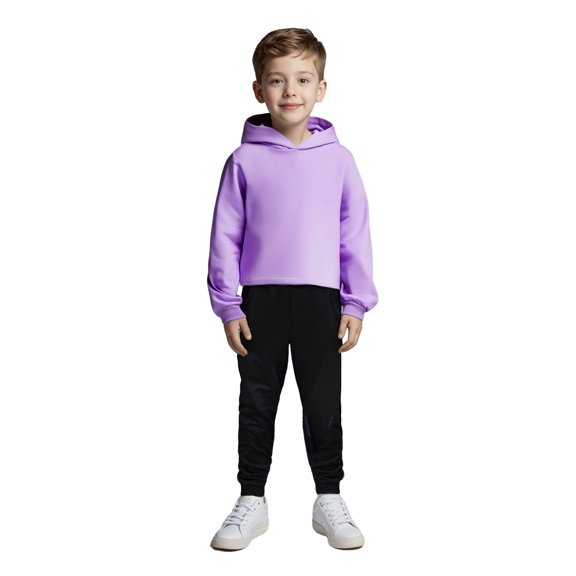 Kids Toddler Sweatsuit 2 Piece Long Sleeve Purple Soft Hoodie Sweatpants Joggers Set Winter Clothes Tracksuit Jogging Outfits Set2-3 Years Boys Girls Fashion