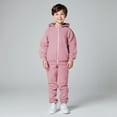 thumbnail image 1 of Kids Toddler Sweatsuit 2PC Long Sleeve Full Zip Up Pink Soft Hoodie Leggings Pants Warm Fall Winter Clothes Clothes for Boys7-8 Years Boys Girls Fashion, 1 of 6