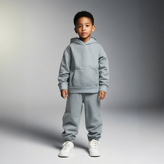 Kids Toddler Sweatsuit 2PC Long Sleeve Solid Sweatshirt and Jogger Sweatpants Fall Winter Clothes Toddler Boys Clothes 4-5 Years