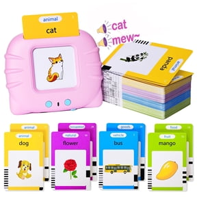 Kids Toddler Talking Flash Cards with 224 Sight Words for Age 1 2 3 4 5 Years Old Boys and Girls,Learning Educational Montessori Speech Therapy Toys Kids Gifts Pink