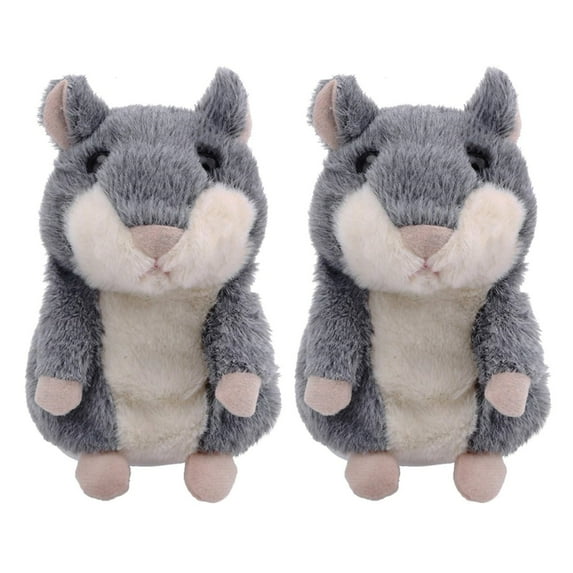 Kids Toddler Toys, 2 Pack Talking Hamster Repeats What You Say, Interactive Plush Repeating Toy Kids Toys for 2 3 4 5 6 8 Year Old Boy Girl Birthday Gift,Gray
