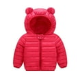 thumbnail image 1 of Kids Toddler Winter Coat Boys Puffer Jacket with Pocket Zipper Hooded Coat Solid Long Sleeve Windproof Winter Down Coat Boys Coats Size Bear ears 3-4 Years, 1 of 3