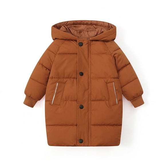 Kids Toddler Winter Down Coat Mediun Length Full Zip Up Outerwear Padded Outerwear Coat Fall Winter Outfit Clothes for Little Boys Girls Size 2-3