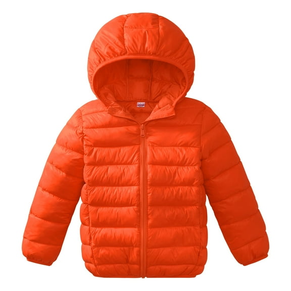 Kids Toddler Winter Hooded Coats Warm Light Puffer Jacket Short Outerwear for Boys Girls 2-16T