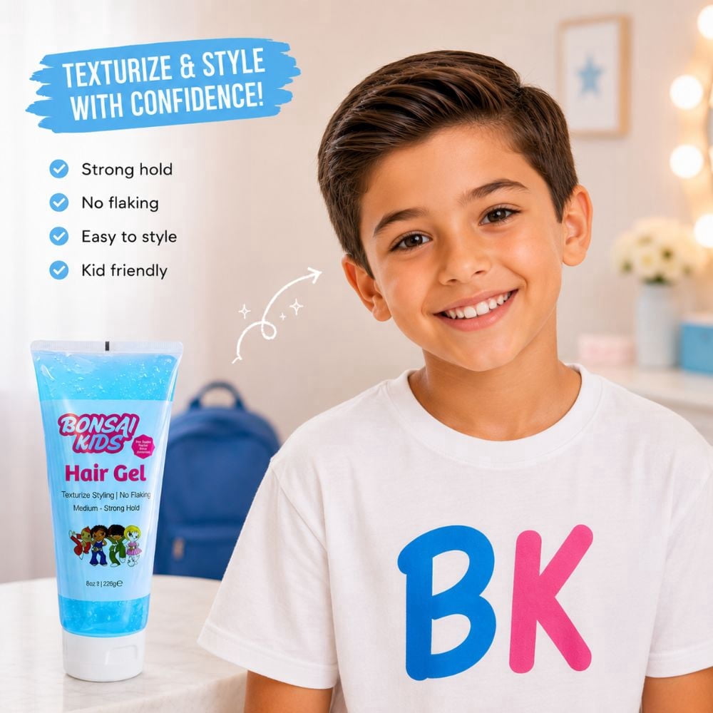 Bonsai Kids Hair Products, Kids & Toddler Hair Gel, 8 oz, Super
