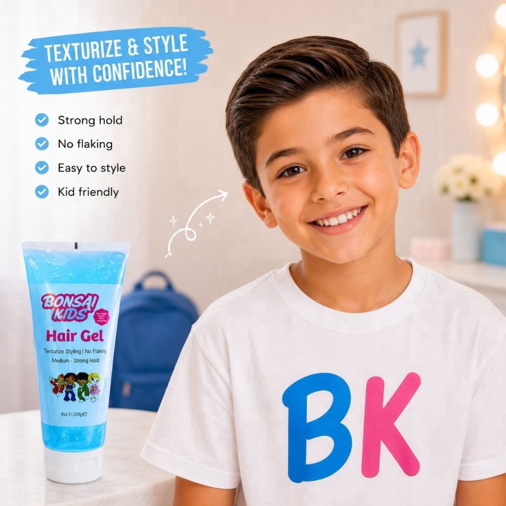 Bonsai Kids Hair Products, Kids & Toddler Hair Gel, 8 oz, Super