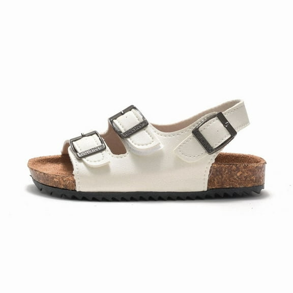 Kids' & Toddlers' Cork Sandals PU Leather Beach Slides with Non-Slip Sole Family Matching Set Available