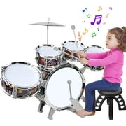 Kids Toddlers Drum Set with 5 Piece High Mini Musical Jazz Drum Kit for Beginners Kids Musical Instruments Toys Gifts for Age 3 4 5 6 7 8 9 10 11 12 Year Old Boys Girls Baby Children