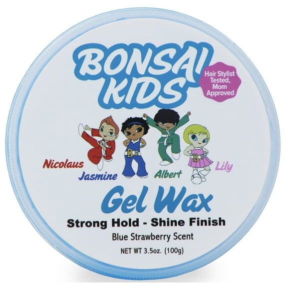 Kids & Toddlers Hair Gel Wax - All Day Hold 3.5 oz Boys, Toddlers and Girls - Blue Strawberry scent