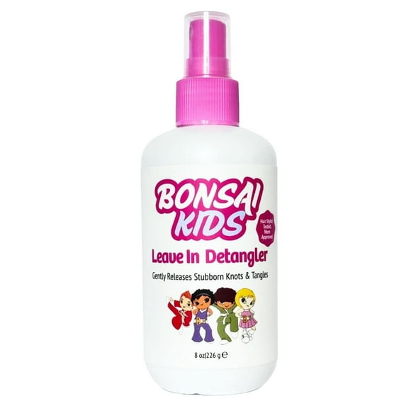 Girls Spray Detangler 8 fl. oz. - Bonsai Kids struggle free spray detangler - Releases snarl hair easy as 1. 2. 3.