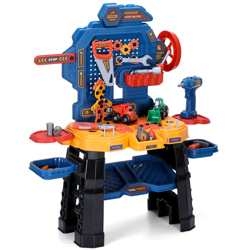 Kids Tool Bench, Kids Workbench Playset Toy Set, Play Tool Bench Work Bench with Realistic