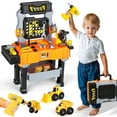 thumbnail image 1 of Kids Tool Bench Play Set, Educational Boy Toys, Kids Tool Set, Foldable Kids Workbench with Realistic Tools & Electric Drill & Take Apart Toy Cars, Construction Toys for Boys Age 2 3 Birthday Gifts, 1 of 10