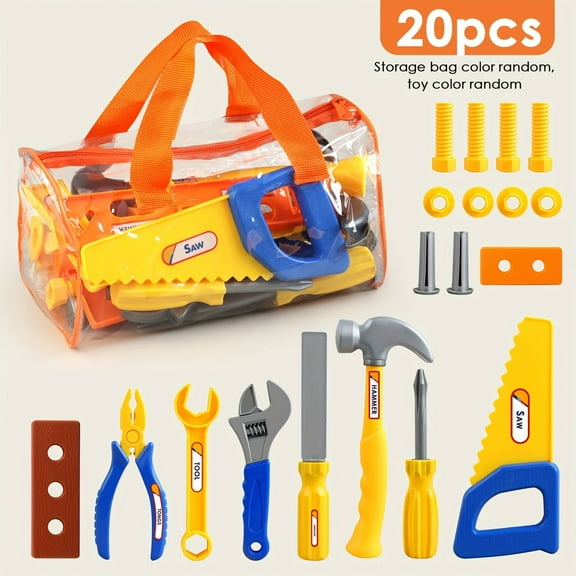 Kids Tool Set 20 PCS Toddler Tool Set with Toy Drill, Pretend Play Kids Toys, Toy Tools for Kids Ages 3,4,5,6,7,8 Years Old, Boy Toys
