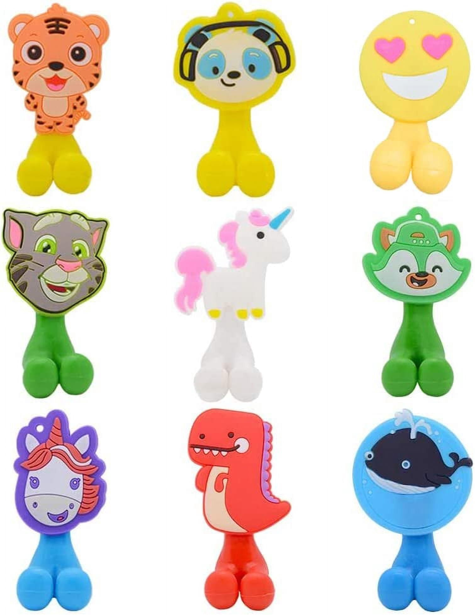 Cisixin 5-Pack Cute Animal Toothbrush Holder - Antibacterial Suction Cup Cover For Kids