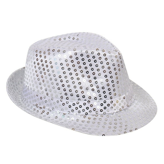 Kids Top Hat Sparkly Sequin Performance Hat for Children Stage Jazz Dance Universal Fashion Accessory
