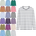 thumbnail image 1 of Kids Tops Long Sleeve Tops Color Block Striped for School, 1 of 7
