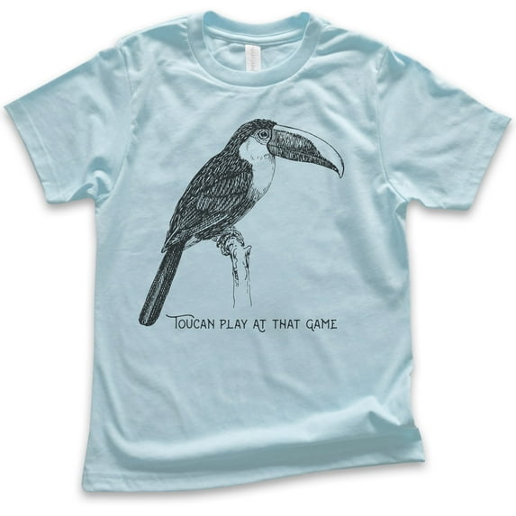 Kids Toucan Play At That Game Shirt, Youth Kids Boy Girl T-Shirt, Toucan Shirt, Animal Pun Shirt, Bird Shirt, Light Blue, X-Large