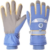 Kids Touchscreen Ski Gloves Children Waterproof Winter Snow Gloves with Grip, Unicorn Monster Design, Anti-Loss Clip for Boys & Girls