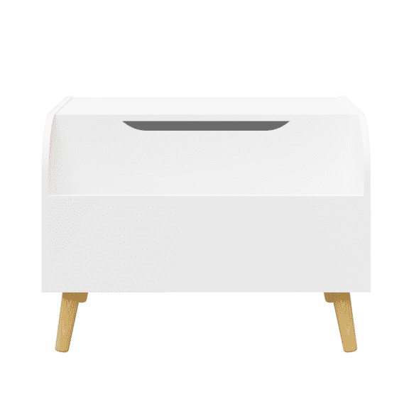 Kids Toy Box Chest Bench With Front Bookshelf Flip-Top Lid Safety Hinge Wooden Toy Storage Organizer For Playroom Kids Room Nursery