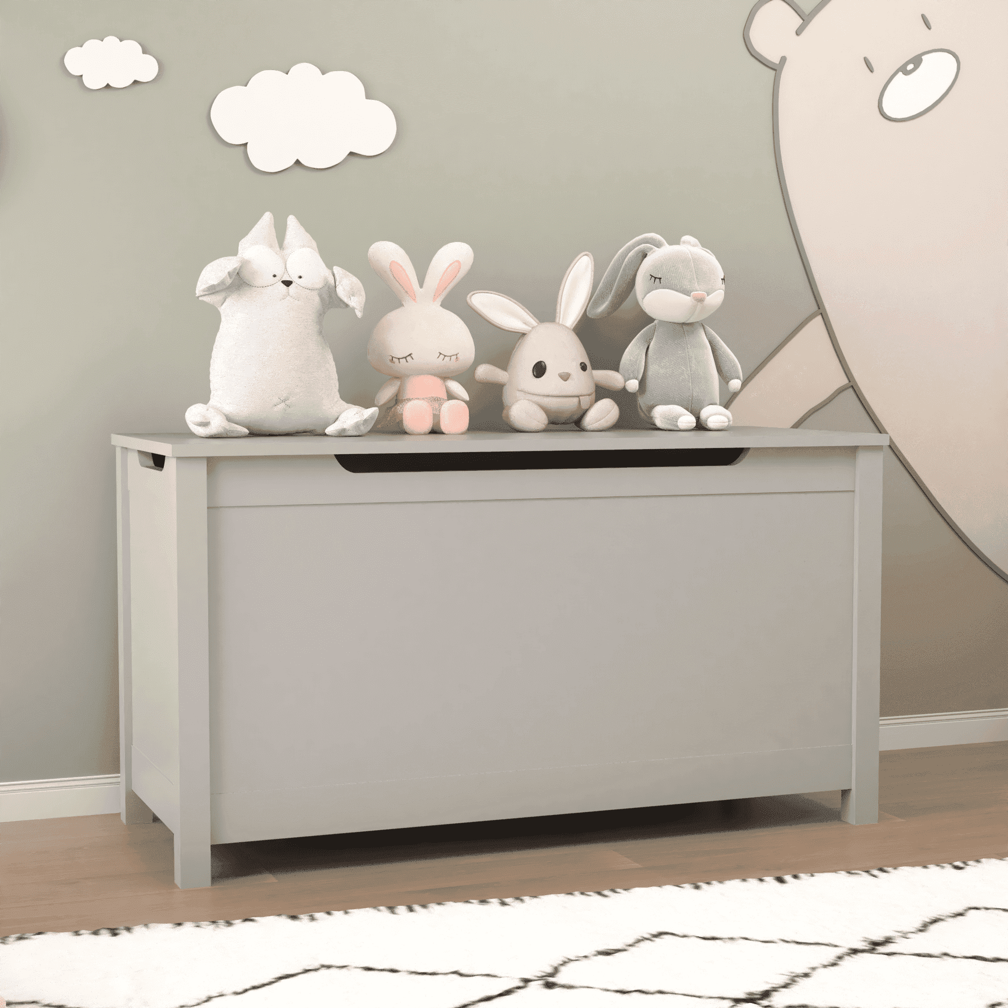Donco Kids Twin Junior Low Loft Toy Box White Wash & Dark