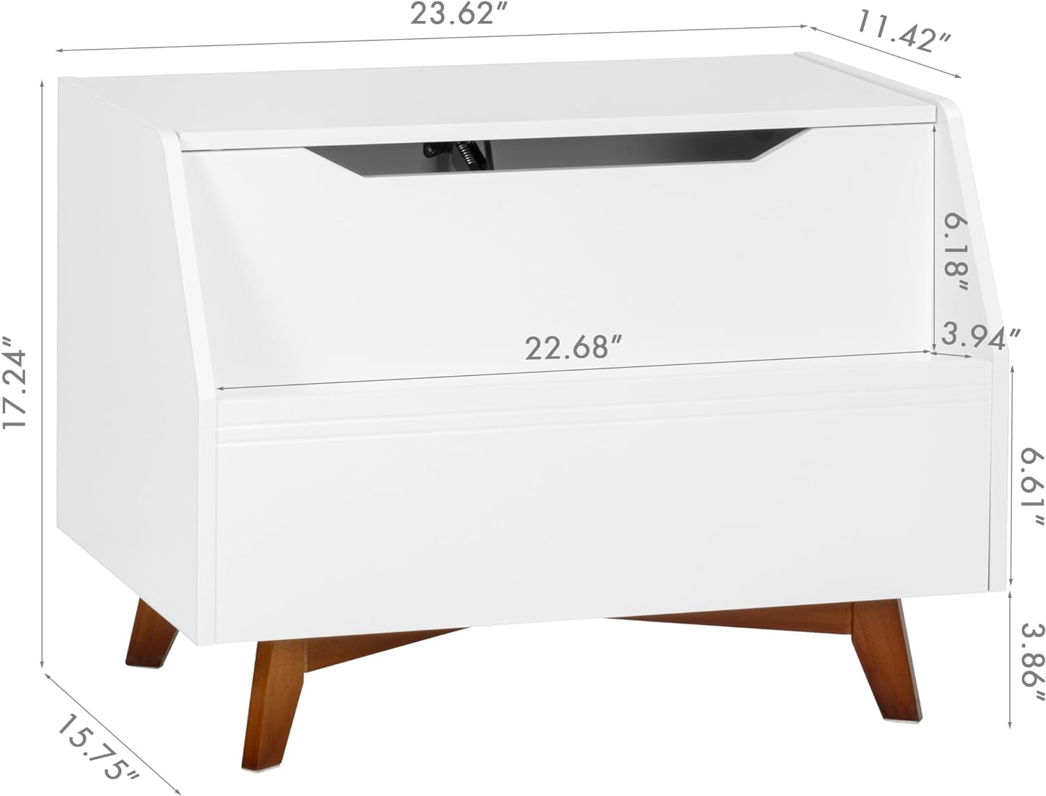 Kids Toy Box with Bookshelf Storage Organizer  for Boys and Girls, White Wooden Toy Chest with Safety Lid and Front Book Rack for Playroom Bedroom