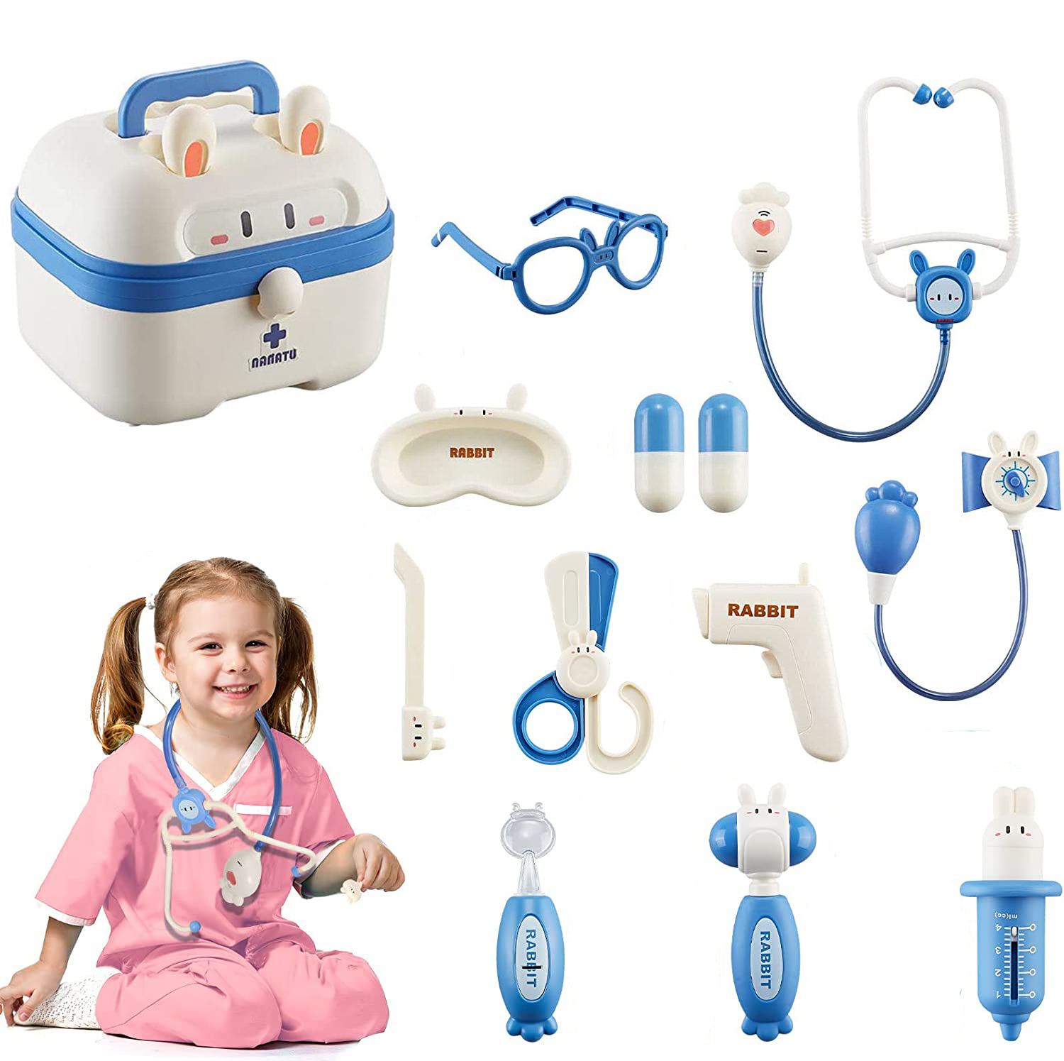 Kids Toy Doctor Kit, Toddler Medical Set with Stethoscope and Medical