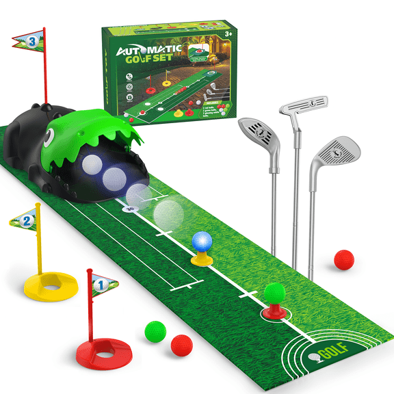 Kids Toys Golf Set for 3-7 Year Old Boy Gifts, Outdoor Toys, Kids Golf Clubs with Dinosaur Automatic Ball Returner, 3 4 5 6 Year Old Boy Toys Birthday Gifts