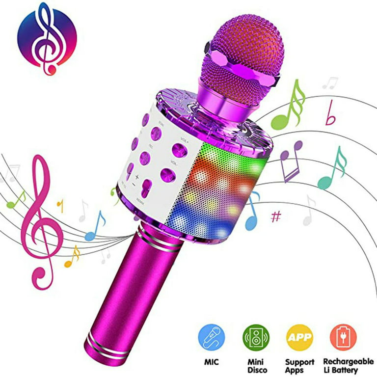 Kids Karaoke Microphone Toys for Girls Age 4-12 Birthday Gifts for Boys  Girls Age 45 6 7 8 9 10 Year Old-Pink 