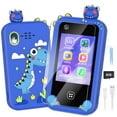 thumbnail image 1 of Kids Smart Phone for Boys, Christmas Birthday Gift for Ages 3-8, Dinosaur Toddler Learning Toy Touchscreen Cell Phone with Dual Camera, Music Player, Game, 8GB SD Card (Blue), 1 of 8