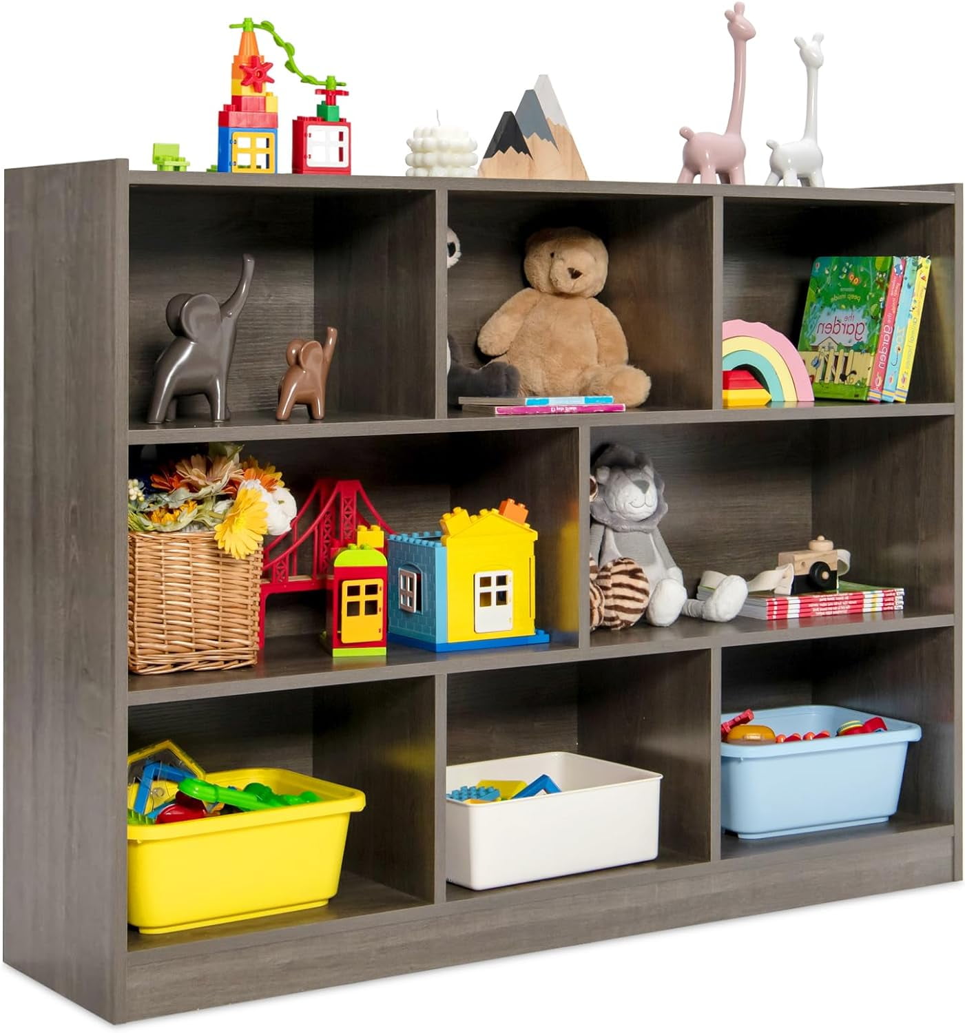 Kids Toy Storage Organizer, 8Section Storage Daycare Shelf for