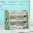 thumbnail image 1 of Kids Toy Storage Organizer With 6 Plastic Storage Bins Plastic Toy Rack Green, 1 of 14