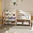thumbnail image 1 of Kids Toy Storage Organizer with 12 Removable Toy Bins, Toy Organizer with 2 Tier Bookshelf for Playroom, Kids Room, Bedroom, Classroom, 1 of 9
