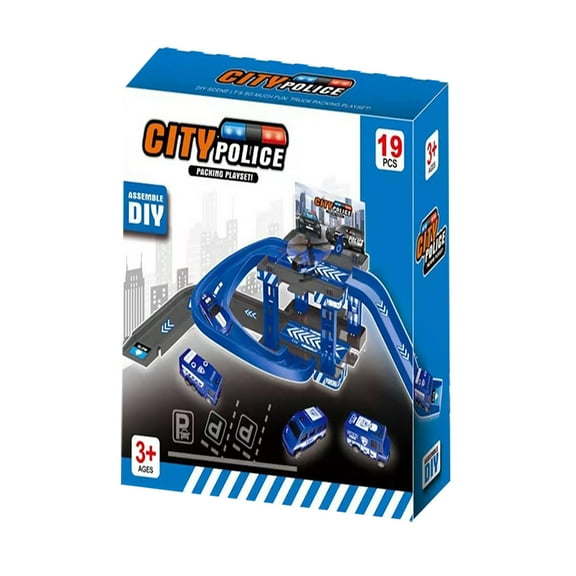 Kids Toys for 3 4 5 6 Years Old Boys,29.5" Large City Action Rescue Vehicle Toddler Playset with Lights Sounds,Police & Fire Station Transform Track with 4 Cars Helicopter Gifts for Boy Girl