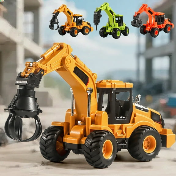 Kids Toys under $5! CQCYD Construction Toy, Small Construction Vehicles, Mini Truck, Excavator, Bulldozer, Mixer, Crane for 3+ Year Old Toddlers, Kids, Sandbox