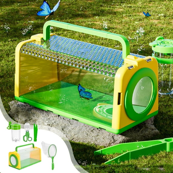 Kids Toys under $5 Fufafayo Bug Catcher for Kids Sturdy Toddler Bug Catching Kit Gifts with Bug Cage Box Insect Catcher Butterfly Net Tweezer, Bug Habitat Kit Outdoor Toys for Age 3 4 5 6