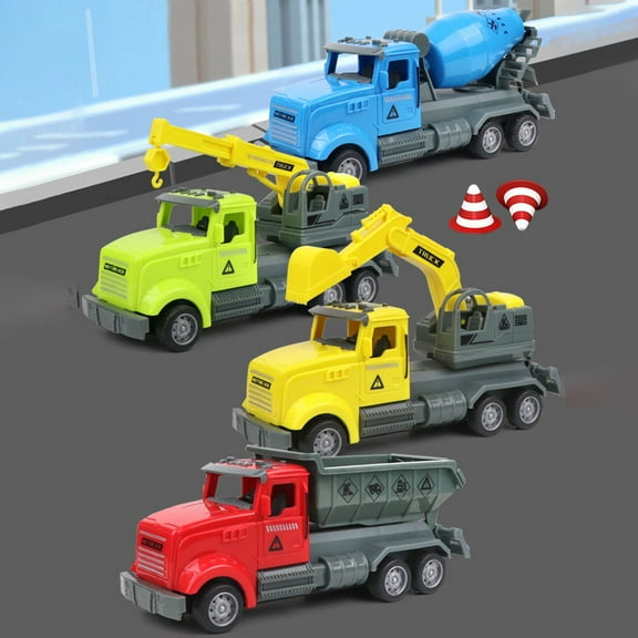 Kids Toys under $5 Fufafayo Construction Cars Vehicles, Mini Construction Truck Toys, Construction Vehicle with Motion Drive Technology, Outdoor Easter Gifts for Kids and Toddlers Ages 3+