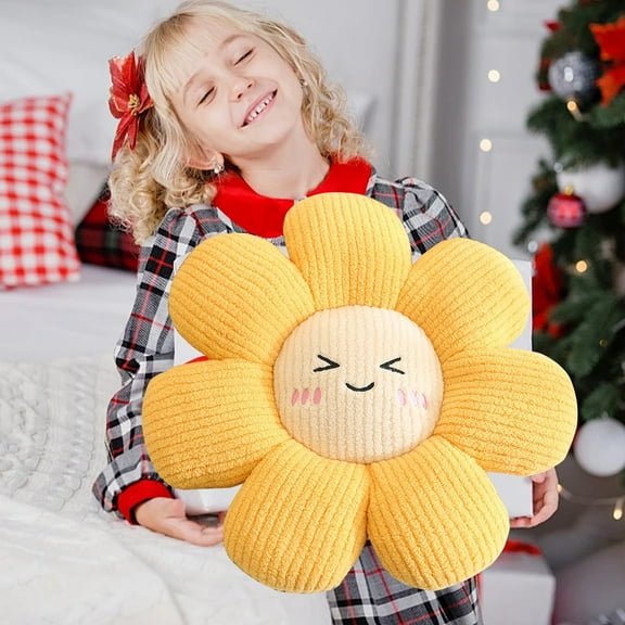 Kids Toys under $5 Fufafayo Flower Pillows, Flower Shaped Throw Pillow, Cute Plush Flower Throw Pillows Daisy Floor Seat Cushion Chair Pads for Back to School for Sofa Couch Bed Decor(17.72 in)